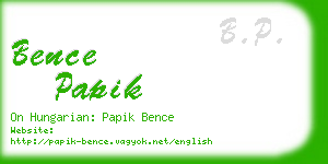 bence papik business card